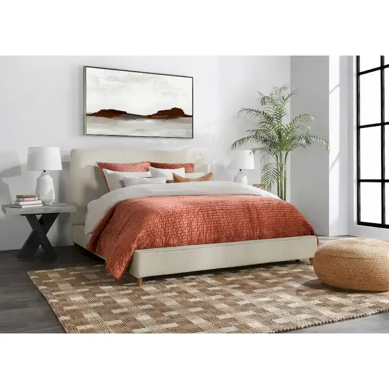 Classic Home Tate Upholstered Bed in Cream