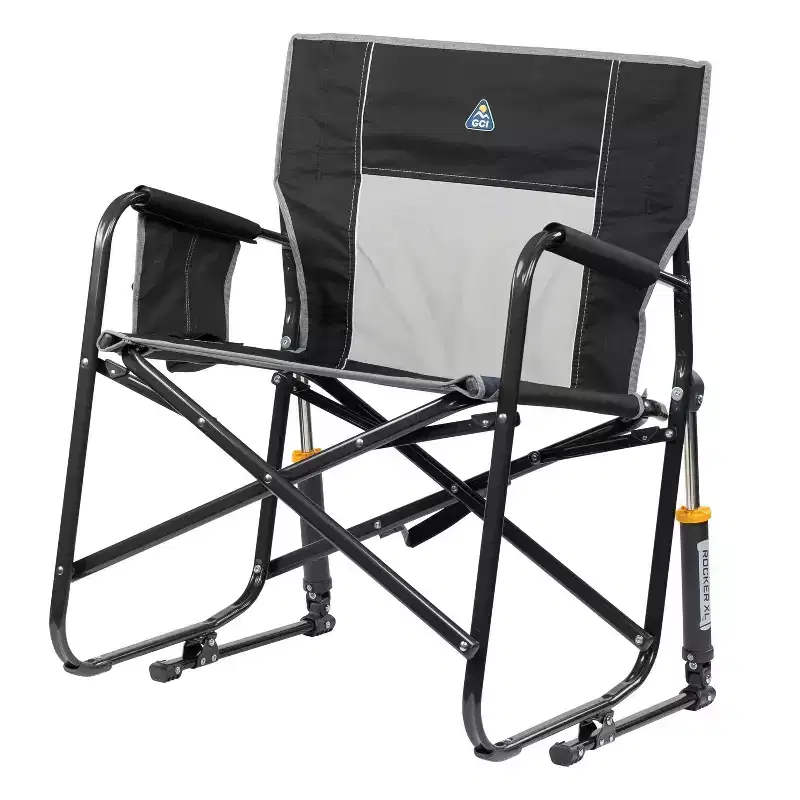 GCI Outdoor Freestyle Rocker XL Oversized Foldable Rocking Outdoor Portable Camping Chair - Black