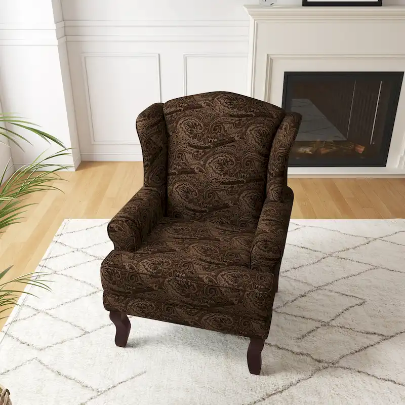 Mid-Century Modern Upholstered Wingback Accent Chair