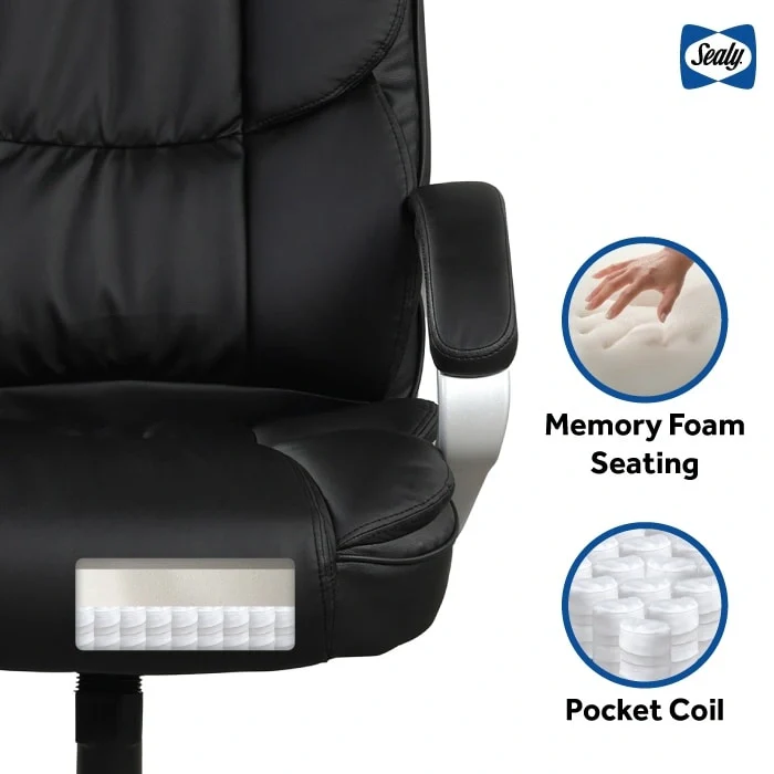 Mid-Back Ergonomic Swivel Office Chair with Padded Armrests
