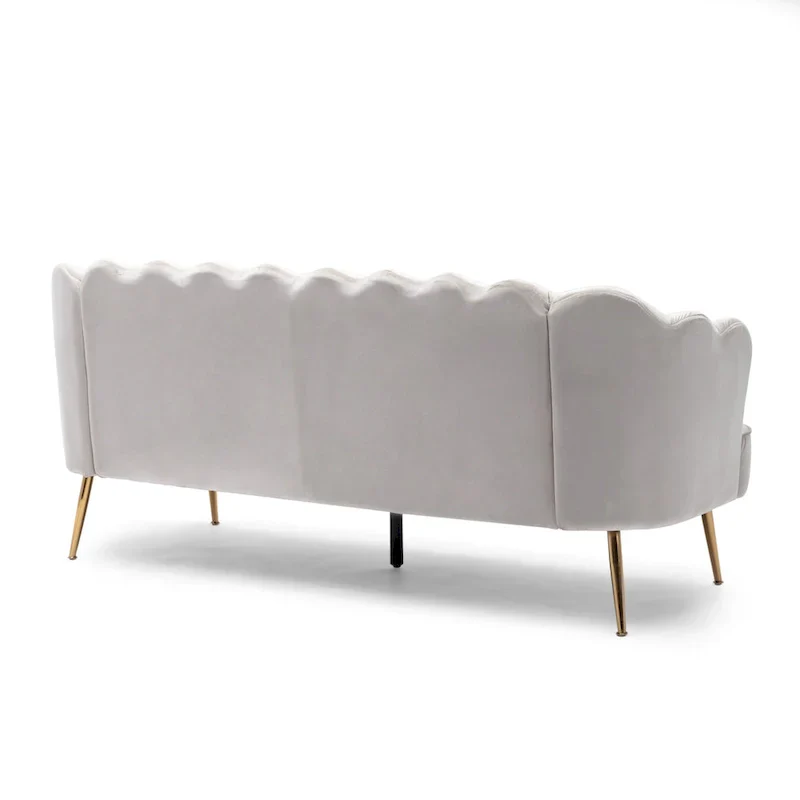 Reitz Glam Velvet Shell 3 Seater Sofa by Christopher Knight Home - 76.25 L x 29.25 W x 33.50 H
