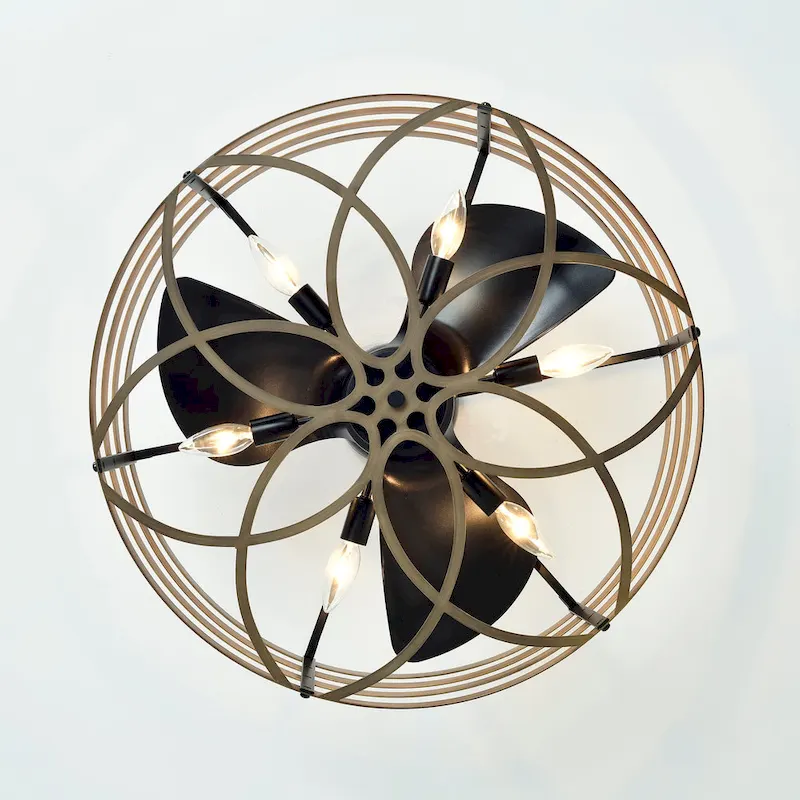 Alaina 24-inch 6 Lights 3 Blades Lighted Ceiling Fan with Remote