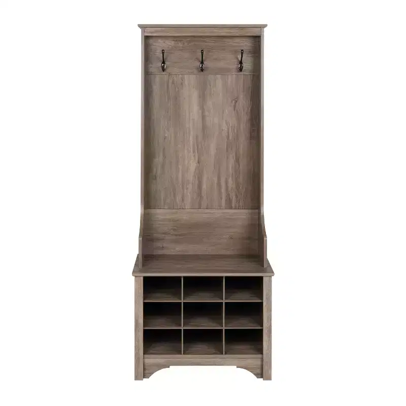 27 Narrow Hall Tree with 9 Shoe Cubbies - Prepac