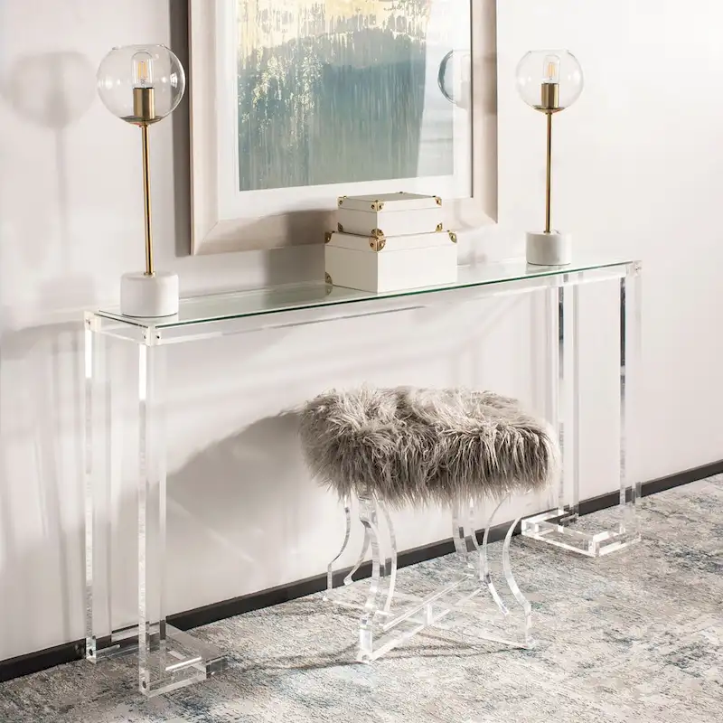 Modern Acrylic Console Table – Clear, 60