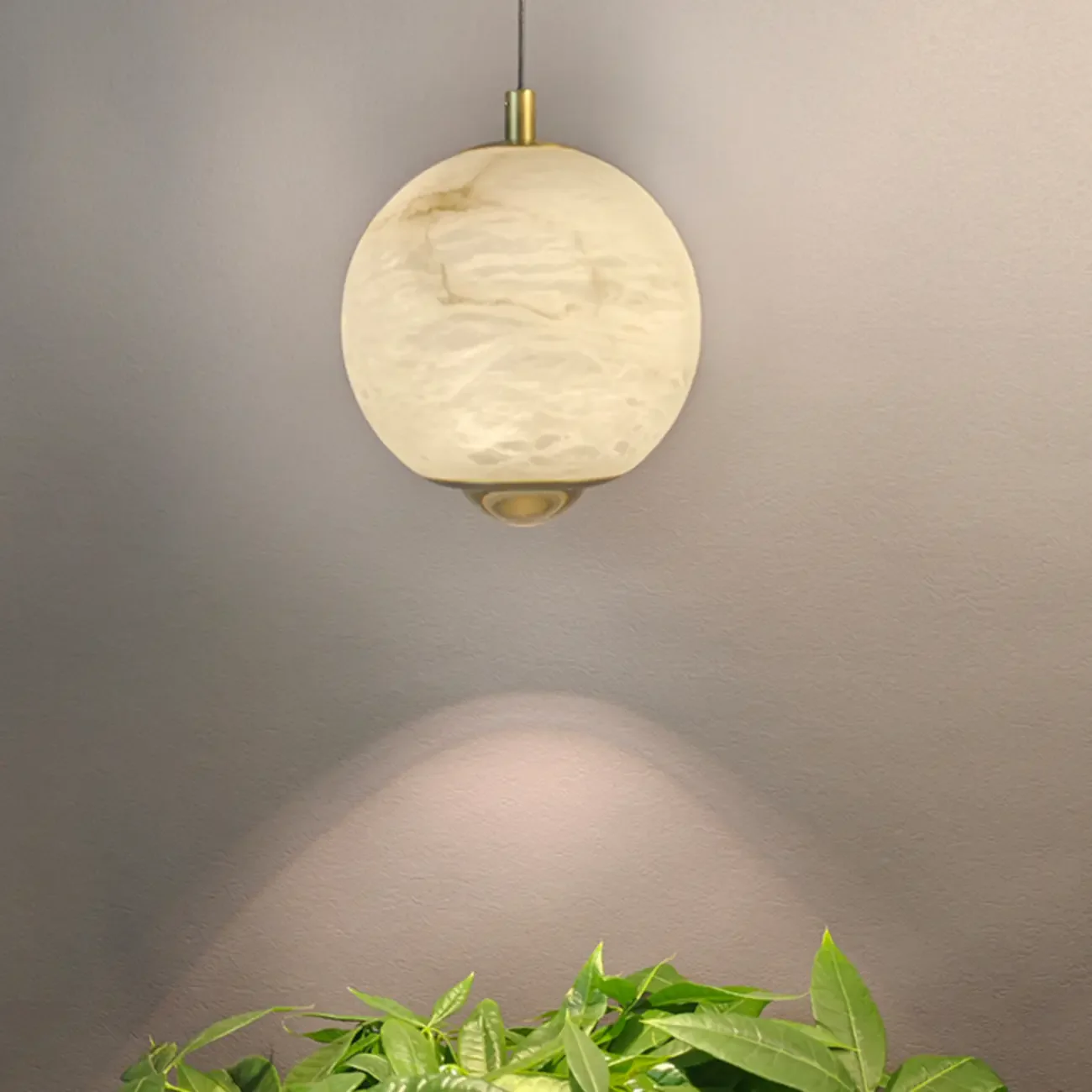 Modern Gold Globe Alabaster Kitchen Pendant Lighting