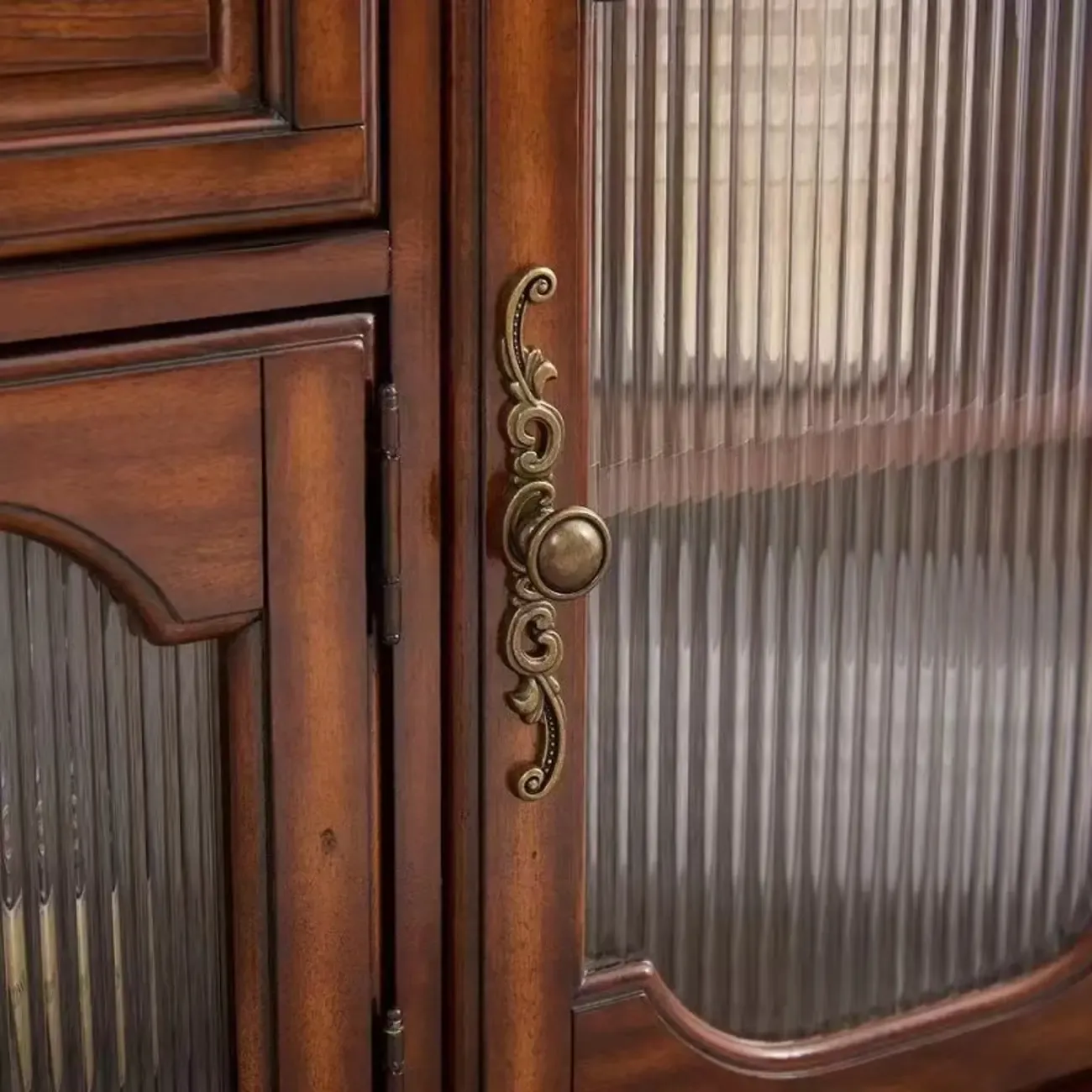 Mid-Century Modern Wood Bar Cabinet with Wine Rack