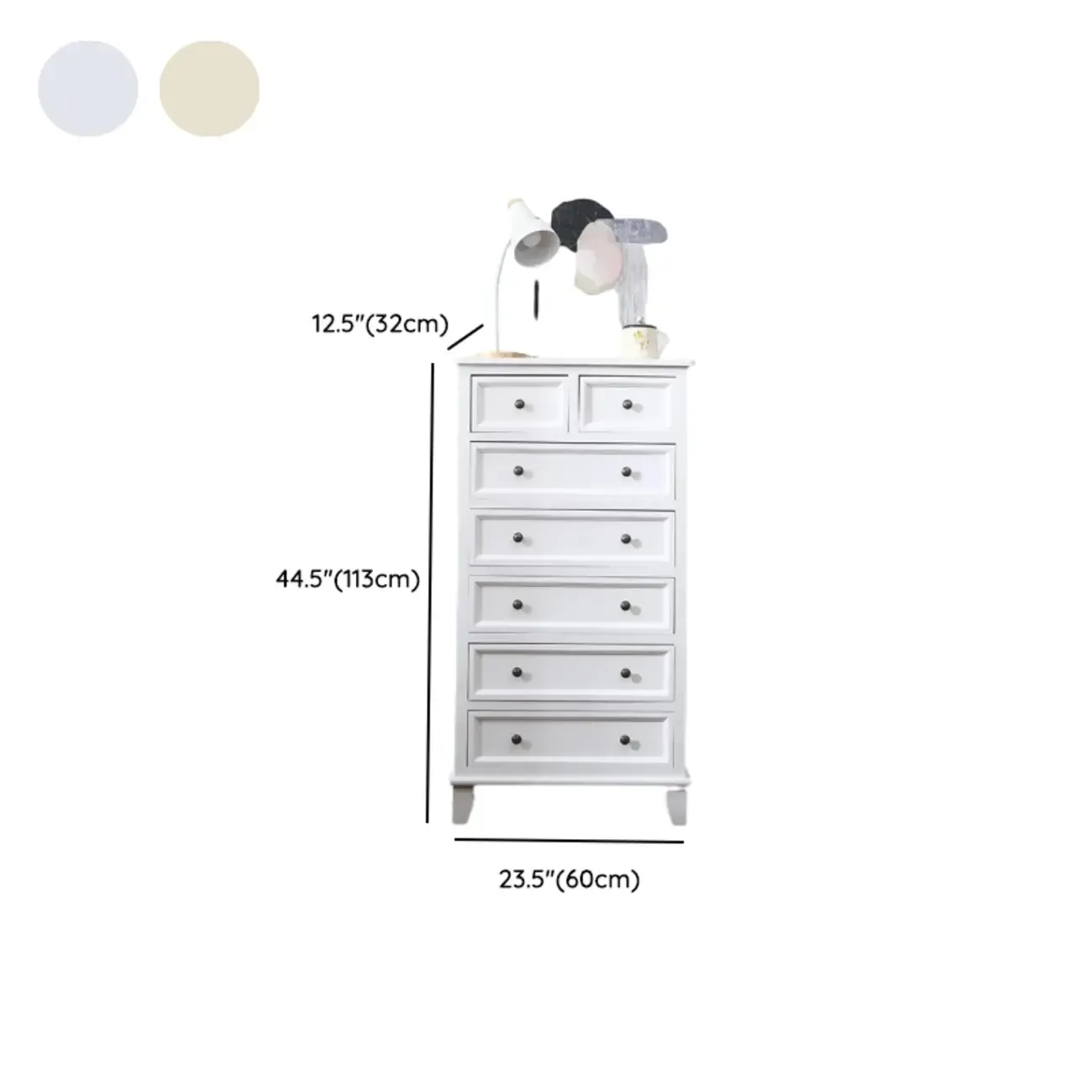 Elegant Wooden 9-Drawer White Dresser with Metal Handle