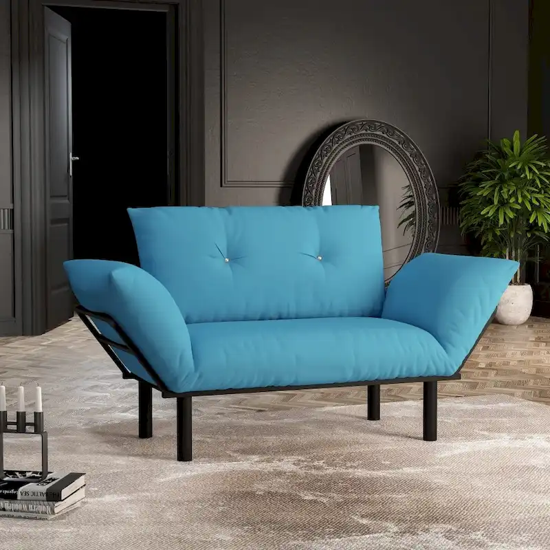 Haydar Extra-wide Modern Loveseat with Metal Legs