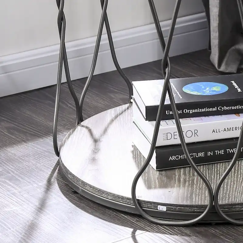 Lizi Rustic Grey 24-inch Metal 1-Shelf Side Table by Furniture of America