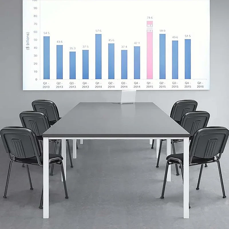 Meeting Room Conference Chair Set w/ Metal Frame & Upholstered Back