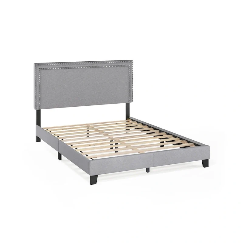 Furinno Laval Double Row Nailhead Bed Frame