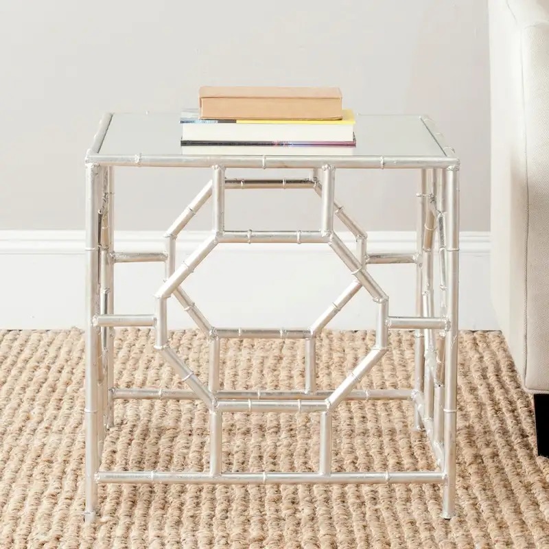 Silver Mirror Top Accent Side Table - Single Use