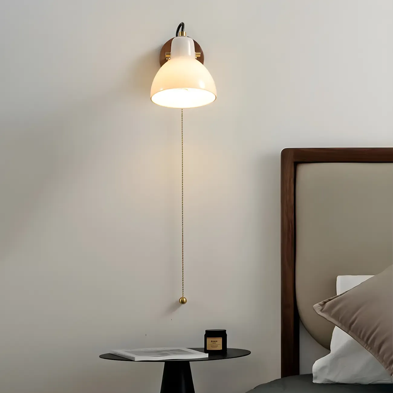 5 to 9 Inch Wall Sconce with Pull Chain for Bedroom Decor
