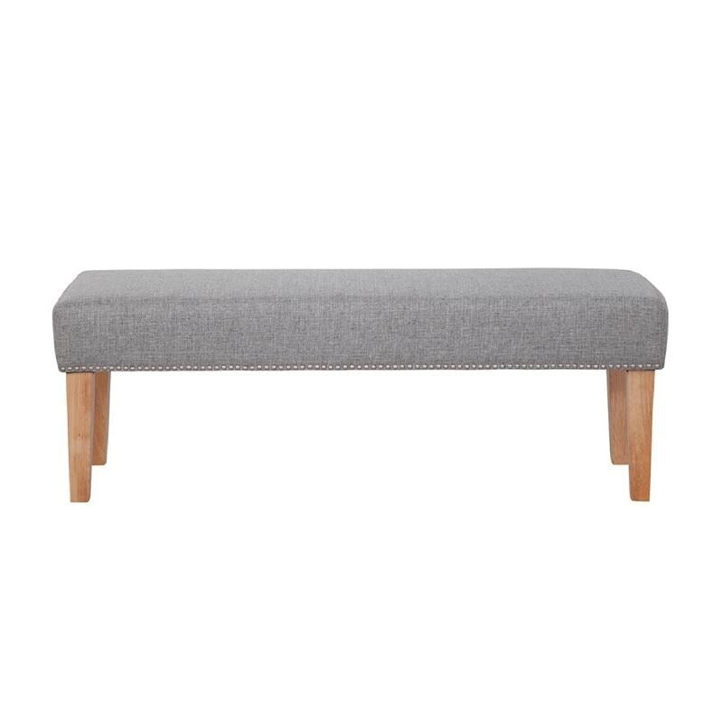 Grafton Home Miley Upholstered Accent Bench w/ Nailhead Trim