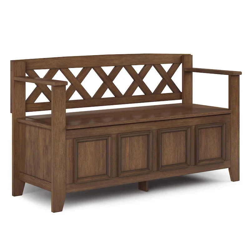 48 Inch Solid Wood Entryway Storage Bench - Seats 2