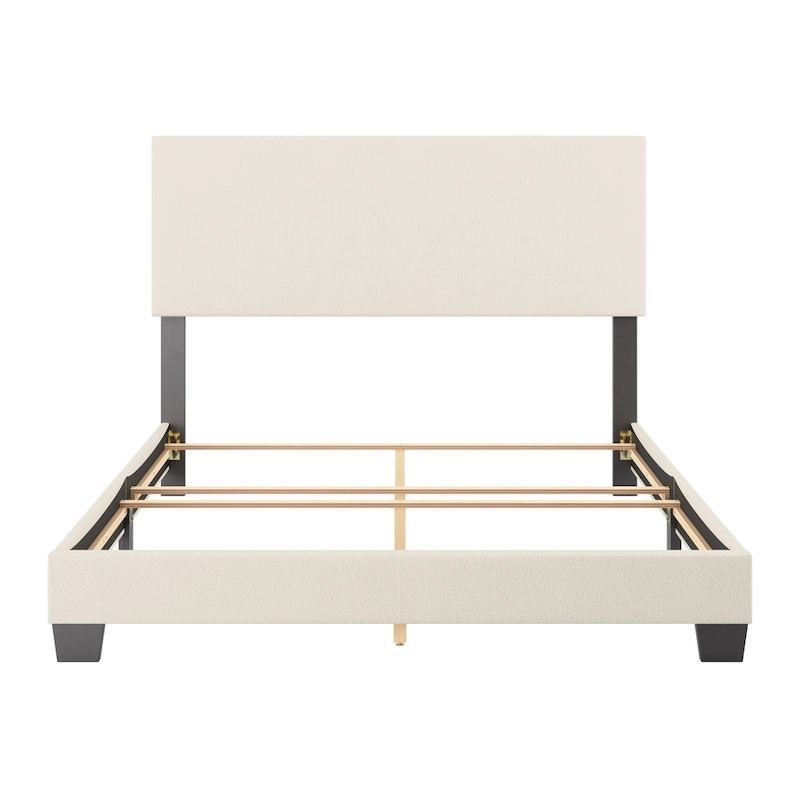 Nova Upholstered Modern Boucle Bed, Box Spring Required