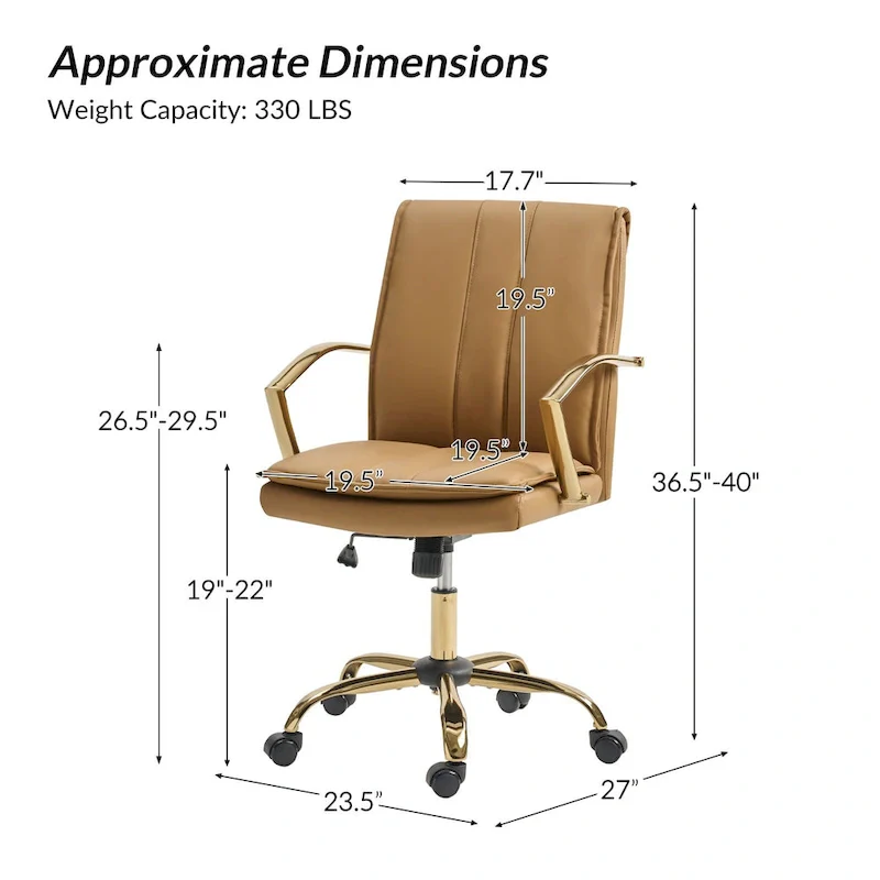 Modern Leather Rocking Office Chair with Metal Base