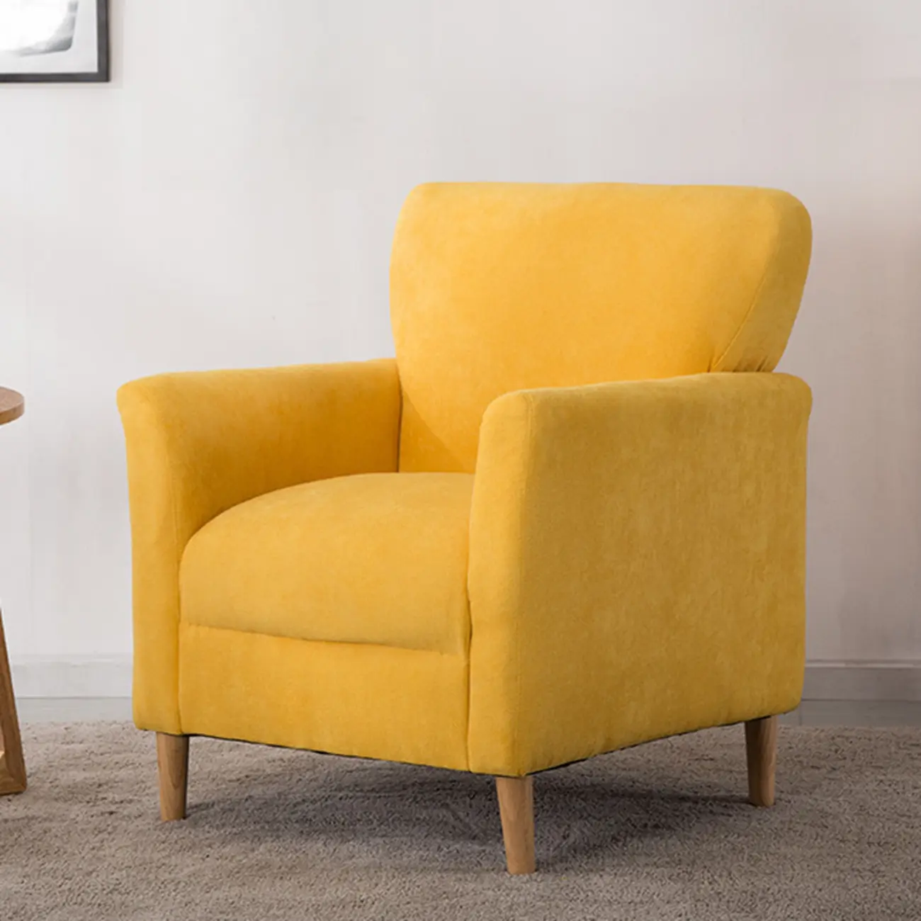 Modern Brown Linen Armchair for Living Room