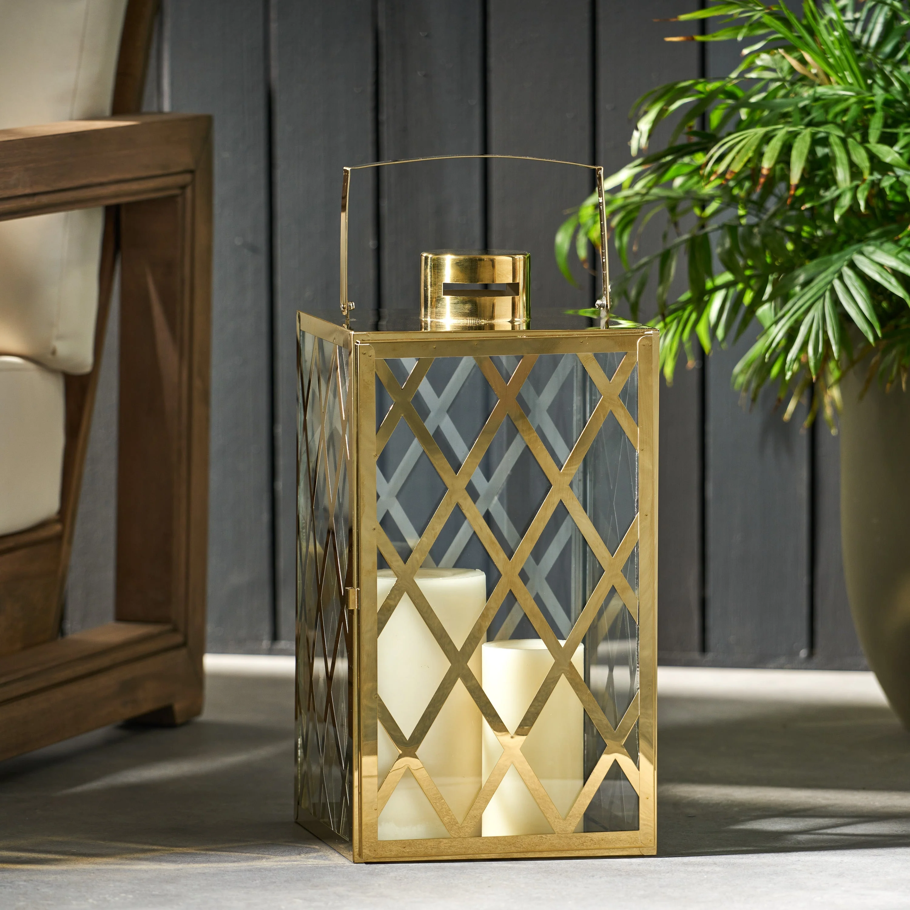 Cecil Outdoor 18 Modern Stainless Steel Lantern