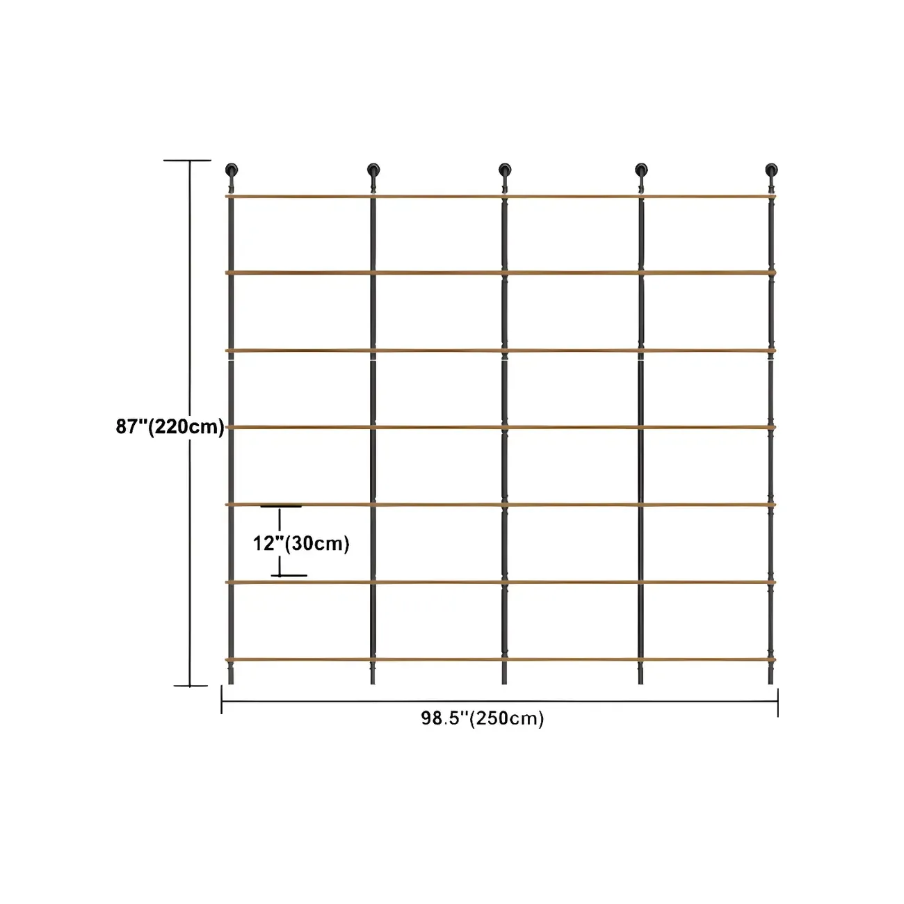 Industrial Black Wood Wall-Mounted Bookcase