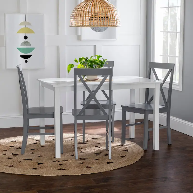 Dining Table with 4 X-Back Chairs