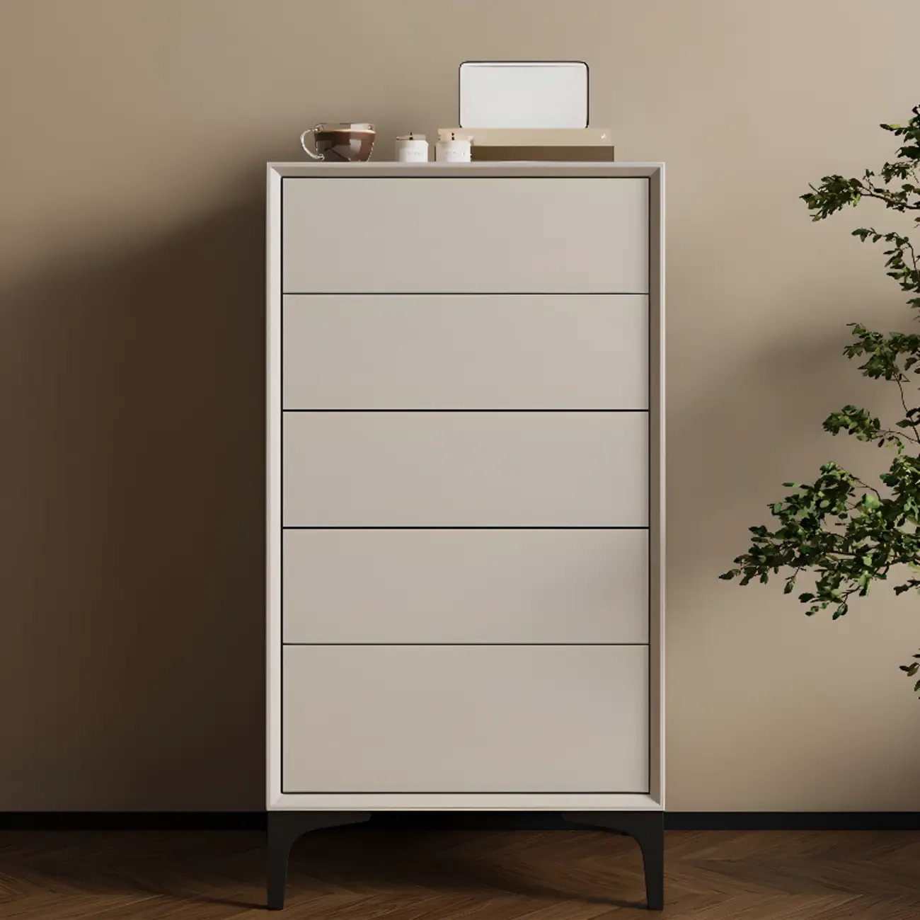 Freestanding Accent Chest with Drawers for Home Storage