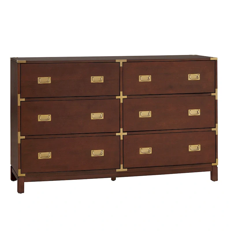 Six-drawer gold-decorated dressing table