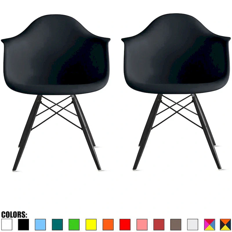 Molded Shell Eiffel Dining Arm Chair (Set of 2)