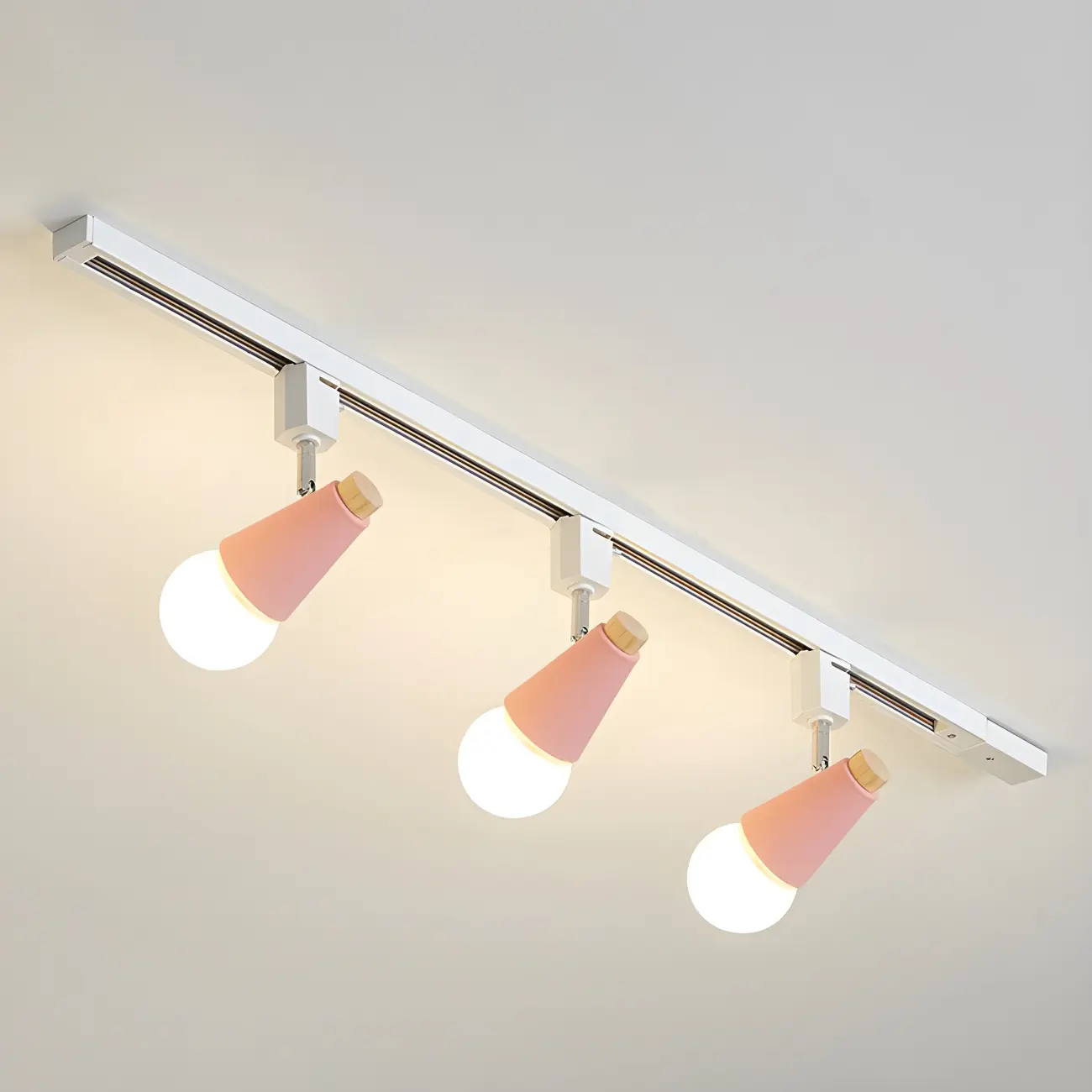 4-Light Modern Conical Adjustable Semi Flush Track Light