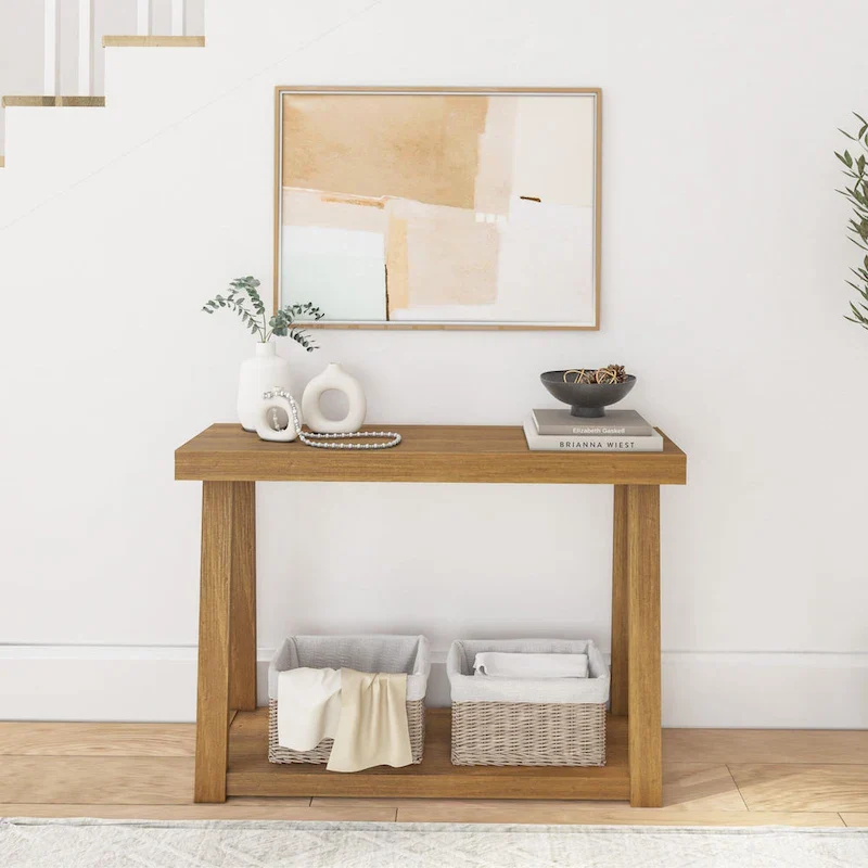 Classic console table with shelves - 46