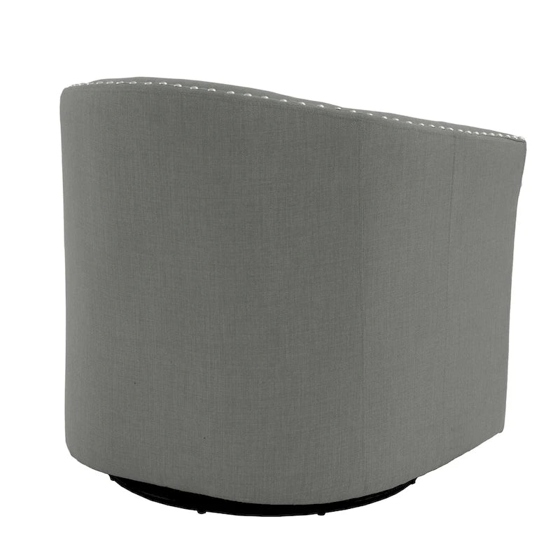 Upholstered Swivel Accent Chairs with Nailhead Trim, Set of 2