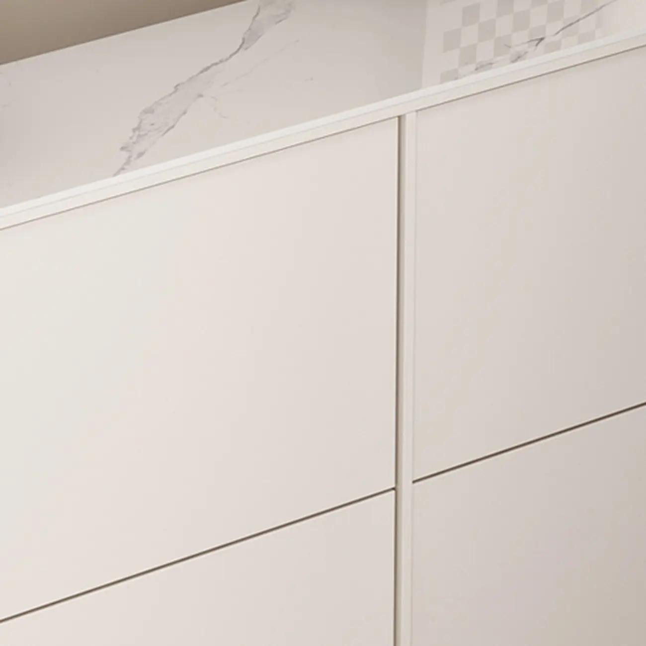 Modern White Wood Entryway Drop-Front Shoe Cabinet