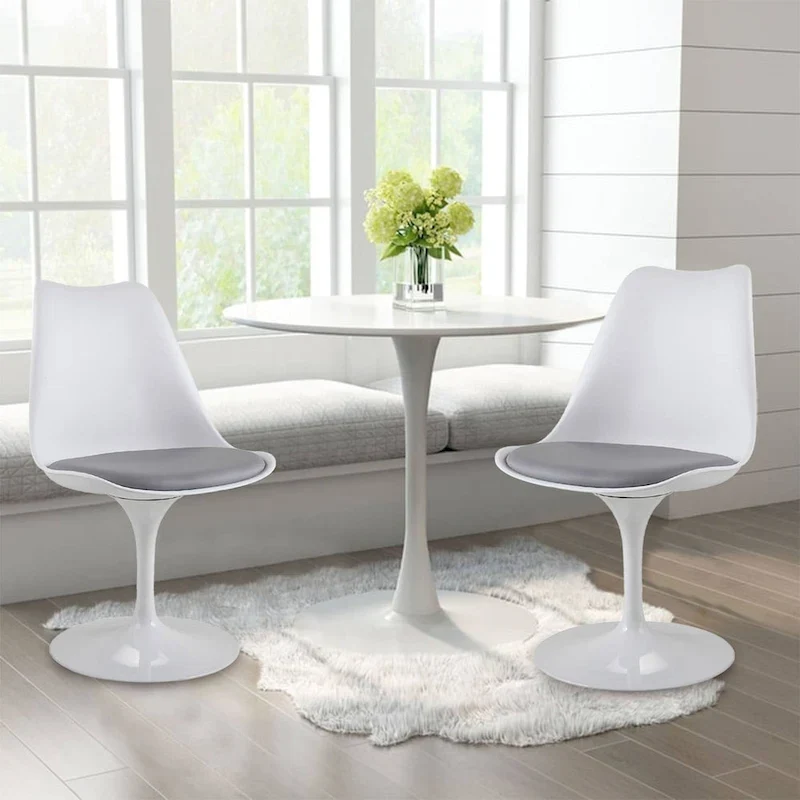Swivel Tulip Side Chair,Dining Chair with Cushioned Seat and Curved Backrest