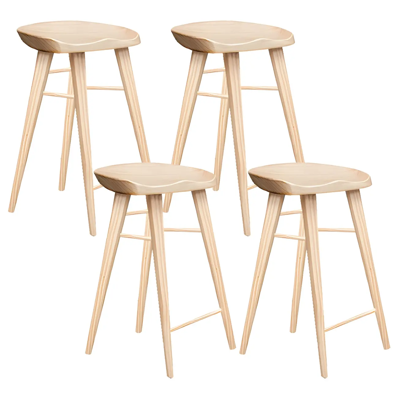 Counter Height Modern Wood Backless Bar Stool