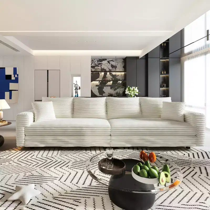 MAYEERTY Modern Comfy Upholstered Sofa Cloud Deep Seat Couches with Soft Pillows for Living Room Bedroom Office Beige