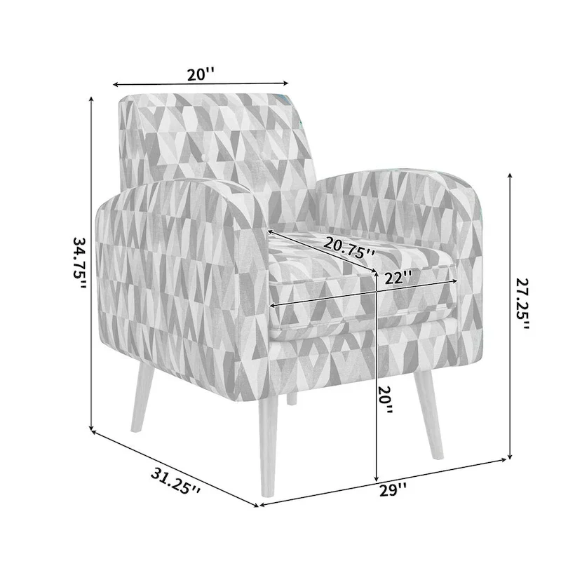 Mindy Mid-Century Modern Small Space Accent Armchair
