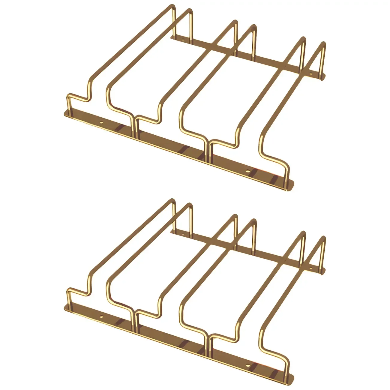 Gold Rectangular Hanging Metal Wine Glass Rack