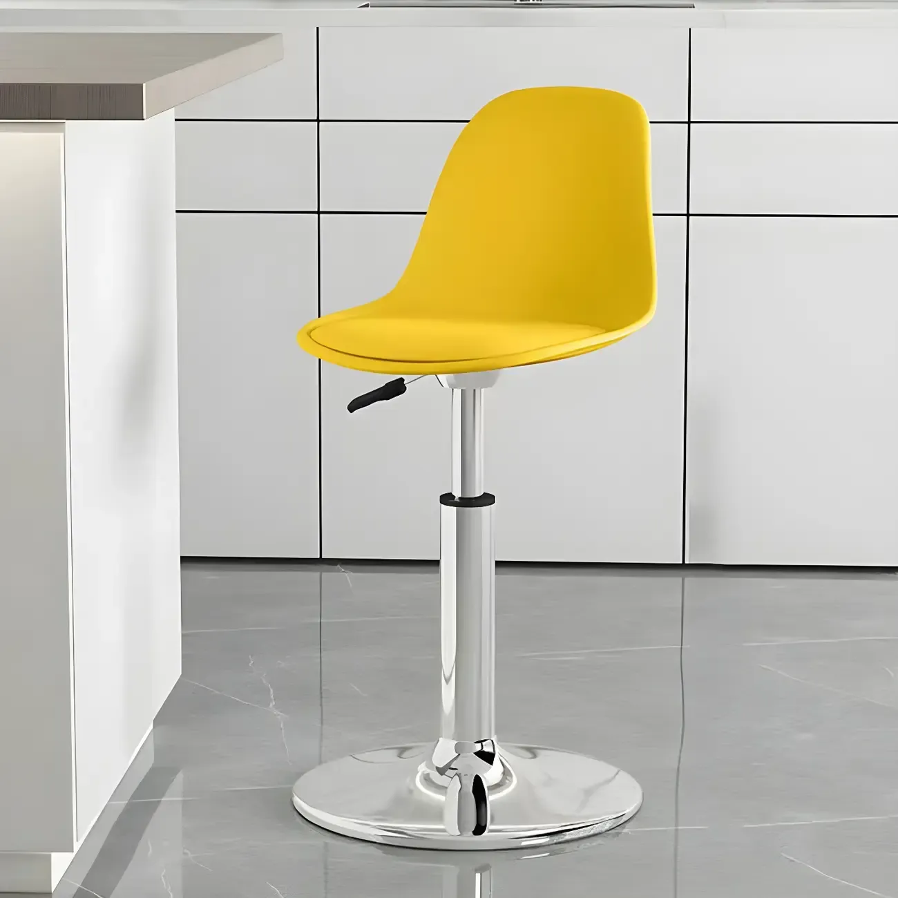 Modern Swivel Cushioned Acrylic Bar Stools with Backs