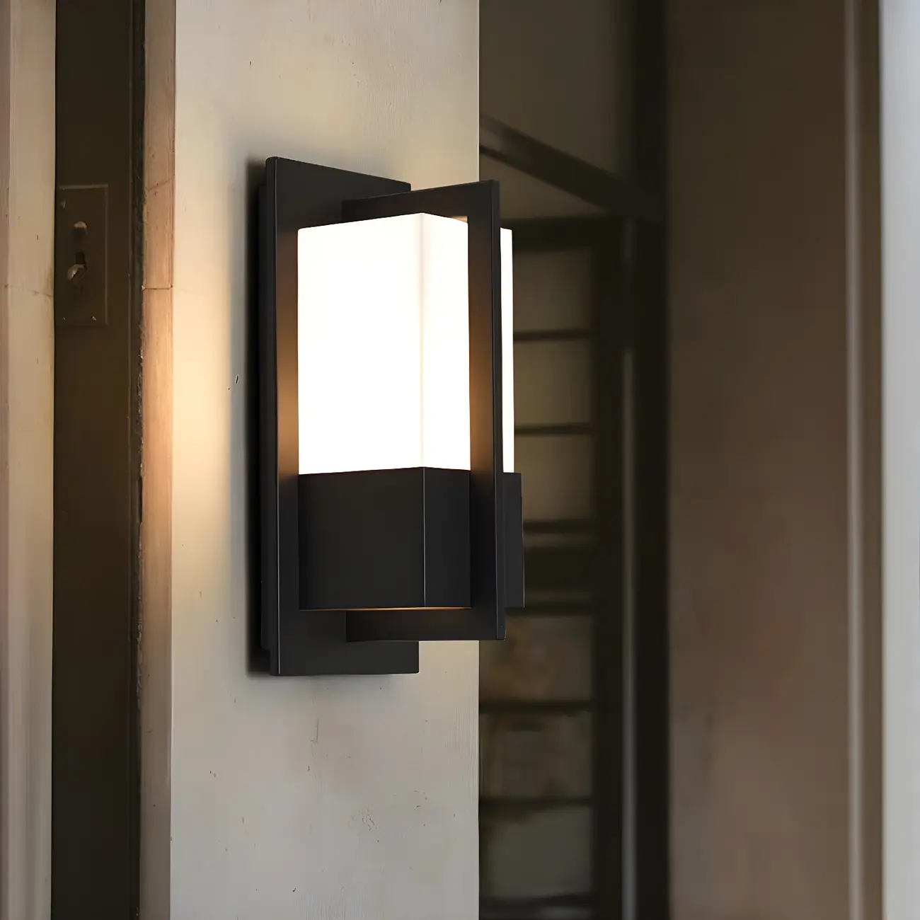 Modern Black Rectangle LED Outdoor Wall Light