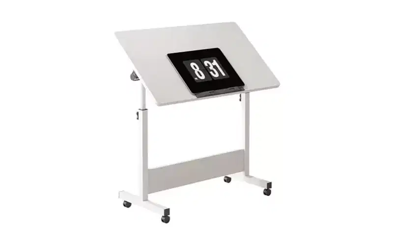 GustoWave Adjustable Height Standing Desk with Wheels - Mobile Rolling Computer Table,Electric Rising Desk for Work & Study
