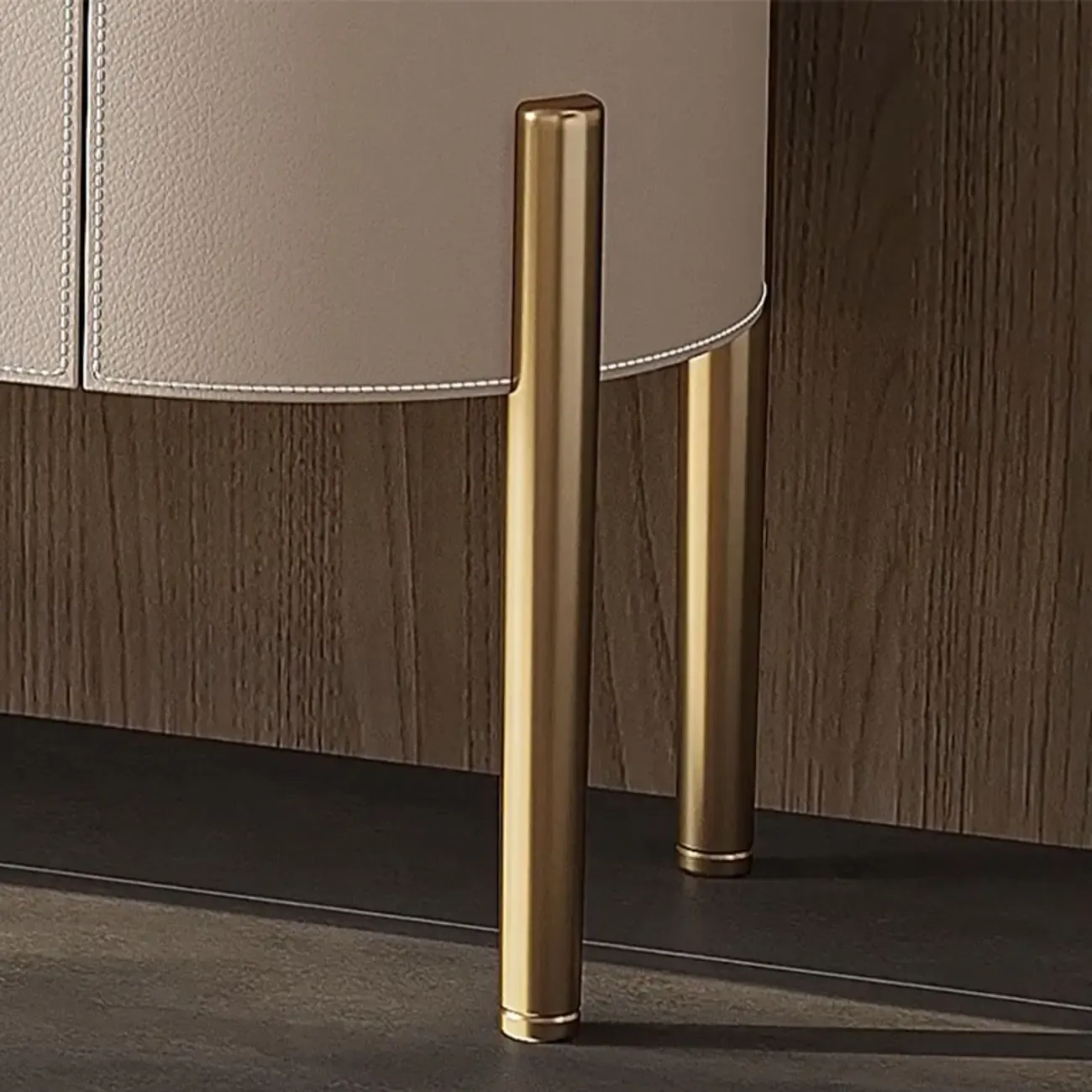 Glam Off-White Wooden Sideboard with Cabinets