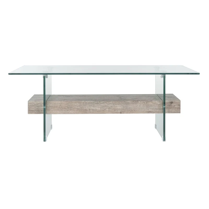 Modern Glass Coffee Table - 43.3 x 23.6 x 16.5