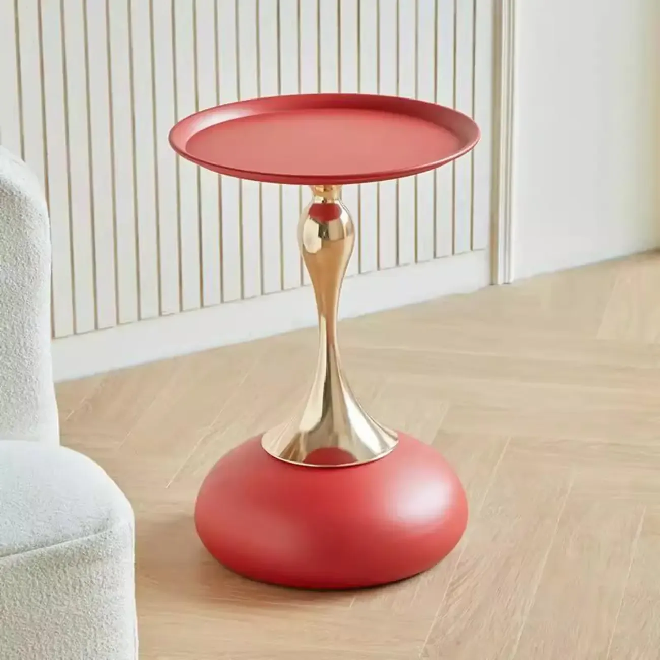 Elegant Black Stainless Steel Round Side Table