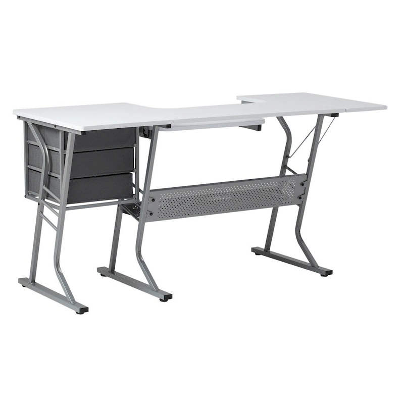 Studio Designs Eclipse Ultra Grey and White Wood Top Sewing Table