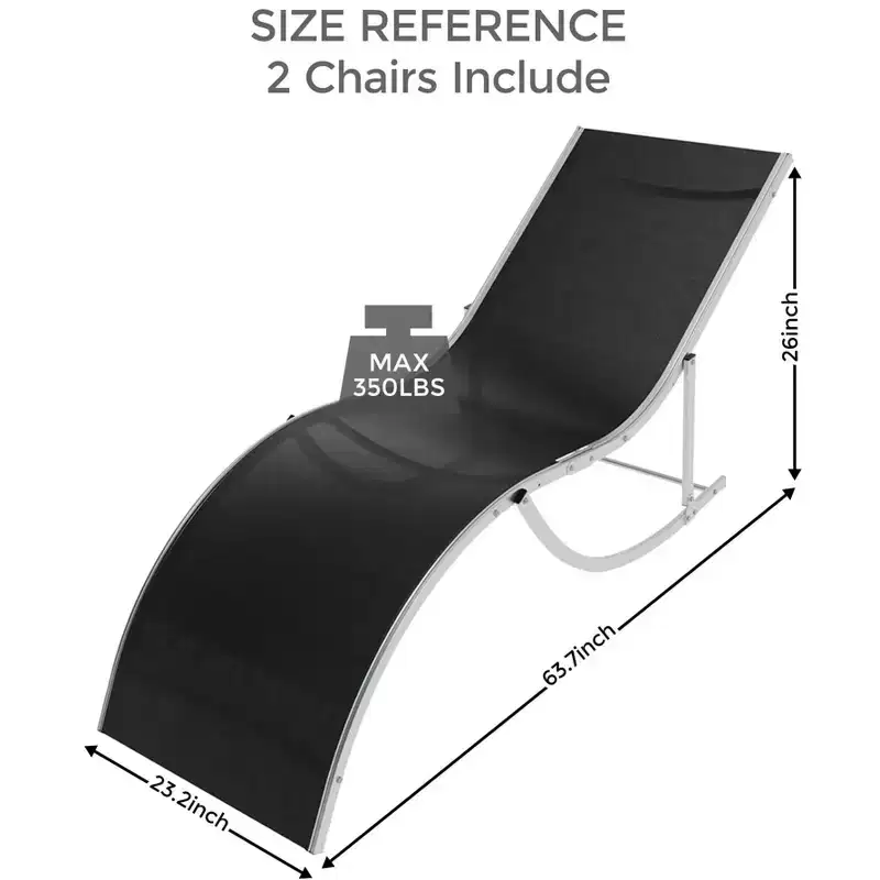 COZONY Outdoor Chaise Lounge Set of 2, Weather-Resistant Reclining Patio Chairs with Textilene Mesh for Poolside Garden and Backyard Use
