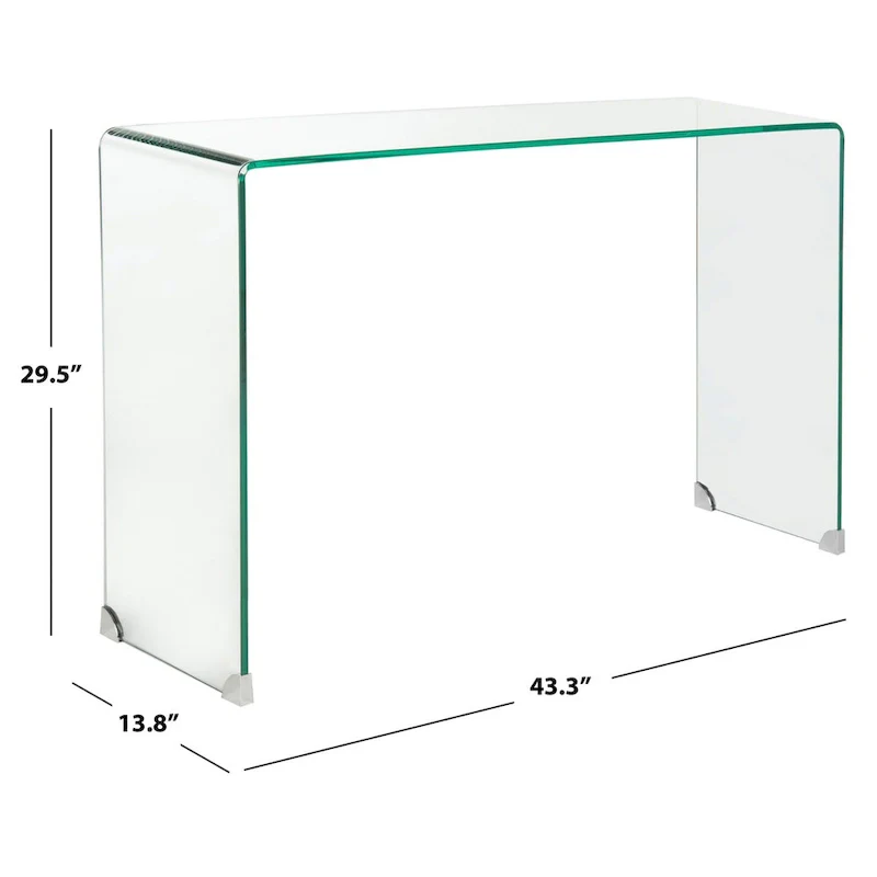 SAFAVIEH Jerri Clear Console Table - 43.3 x 13.8 x 29.5 - 43Wx14Dx30H
