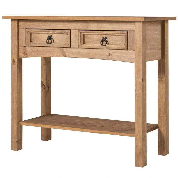 Wood Hall Table Console with 2 Drawers