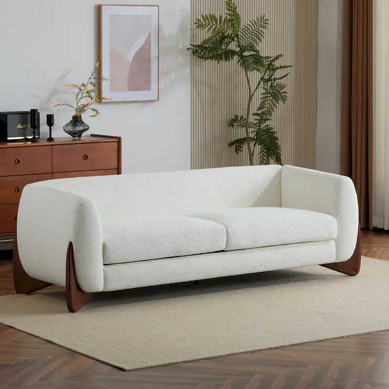 Alma Upholstered Boucle 3-Seat Sofa by Christopher Knight Home