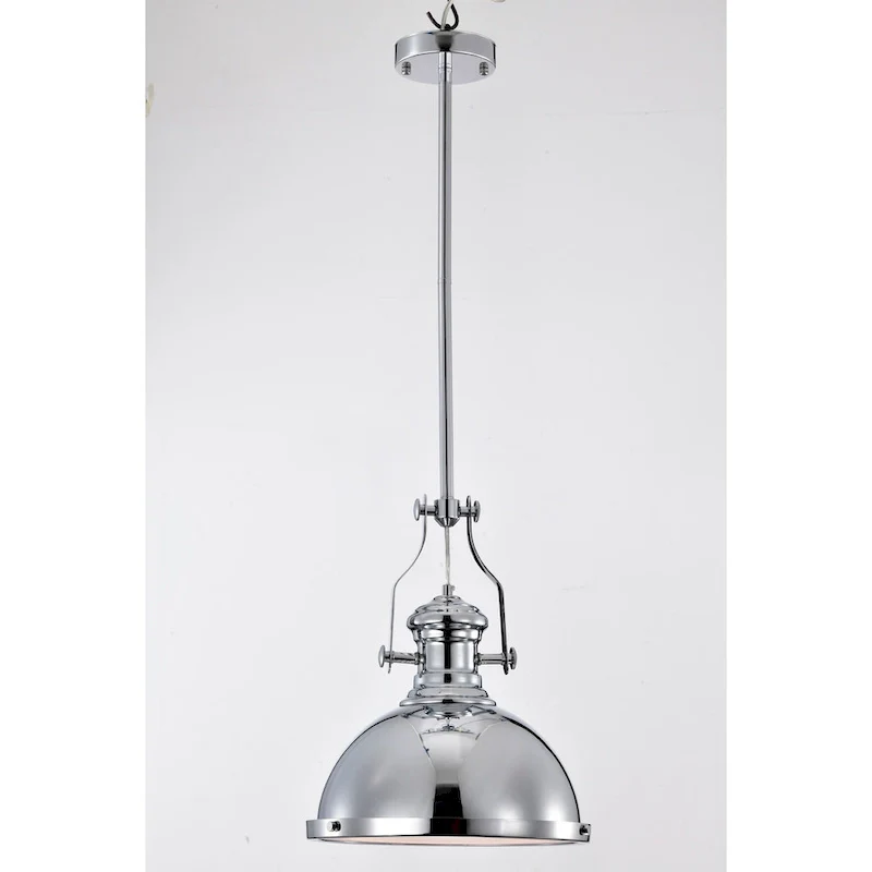 Didia 1-Light 13-Inch Chrome Dome Pendant