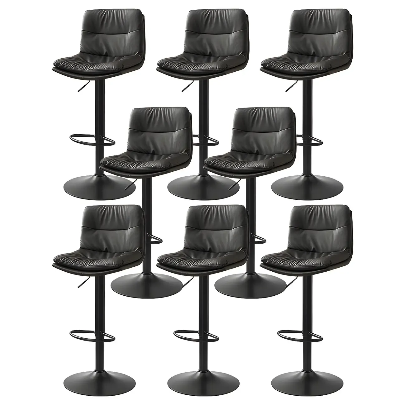 Modern Leather Saddle Swivel Adjustable Bar Stool
